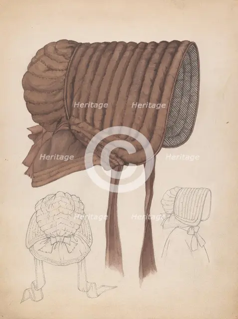 Quaker Bonnet, c. 1937. Creator: Rosalia Lane.