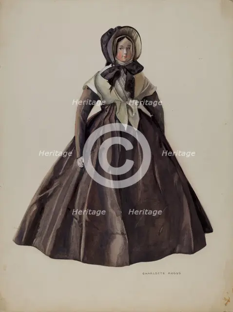 Quaker Costume Doll, 1935/1942. Creator: Charlotte Angus.