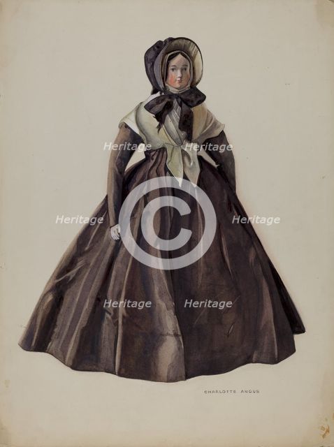 Quaker Costume Doll, 1935/1942. Creator: Charlotte Angus.