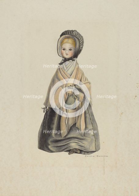 Quaker Doll, 1935/1942. Creator: Bertha Semple.