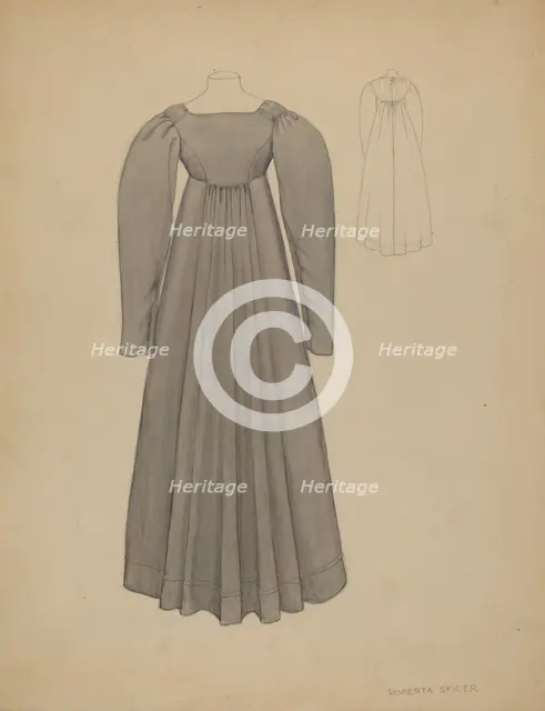 Quaker Dress, c. 1936. Creator: Roberta Spicer.