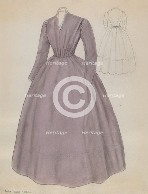 Quaker Dress, c. 1936. Creator: Sara Garfinkel.