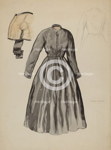 Quaker Dress, c. 1937. Creator: Lillian Causey.