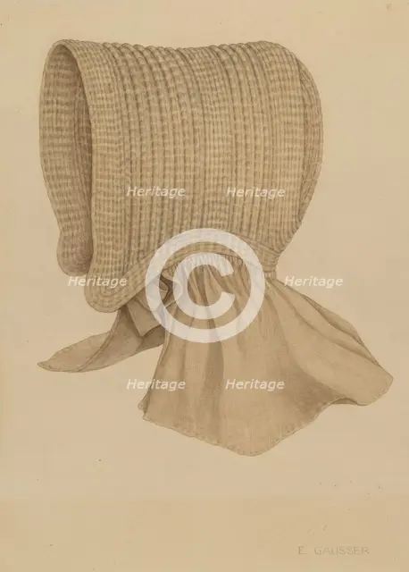 Quaker's Baby Bonnet, c. 1937. Creator: Eleanor Gausser.