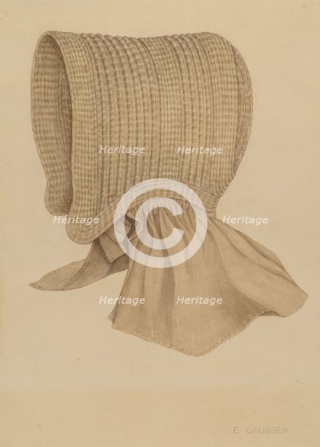 Quaker's Baby Bonnet, c. 1937. Creator: Eleanor Gausser.