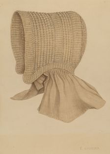 Quaker's Baby Bonnet, c. 1937. Creator: Eleanor Gausser