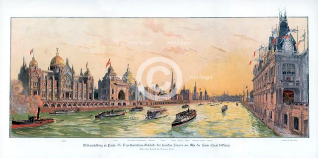 Quai d’Orsay, Paris World Exposition, 1889, (1900). Artist: Unknown