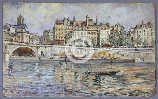 Quai de l'Hotel-de-Ville and Louis-Philippe bridge, 1899. Creator: Frederic Houbron.