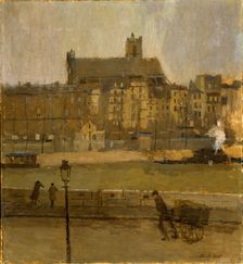 Quai de la Seine, Eglise St. Gervais, n.d. Creator: Frank Edwin Scott