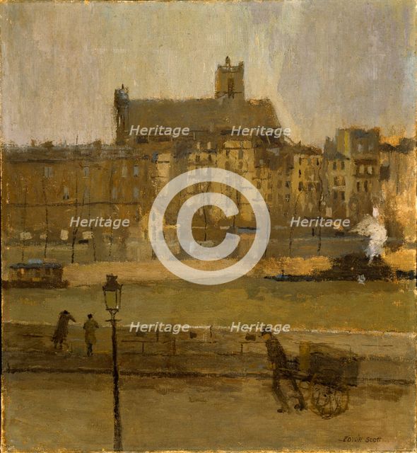 Quai de la Seine, Eglise St. Gervais, n.d. Creator: Frank Edwin Scott.