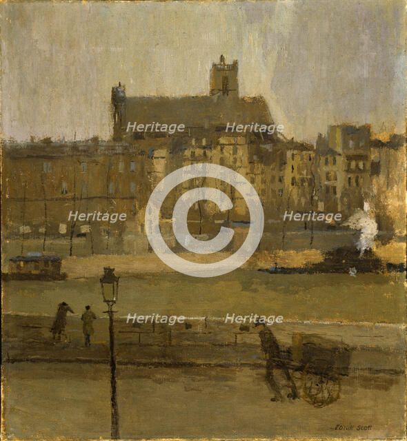 Quai de la Seine, Eglise St. Gervais, n.d. Creator: Frank Edwin Scott.