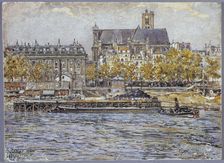 Quai de l'Hotel-de-Ville and Saint-Gervais-Saint-Protais church, 1899. Creator: Frederic Houbron