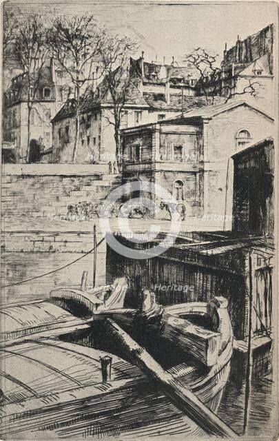 'Quai des Celestins', 1915. Artist: Charles Heyman.