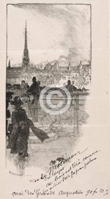 Quai des Grands Augustins. Creator: Auguste Louis Lepère (French, 1849-1918).