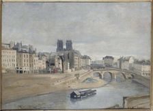 Quai des Orfevres and the Pont Saint Michel, 1833. Creator: Unknown