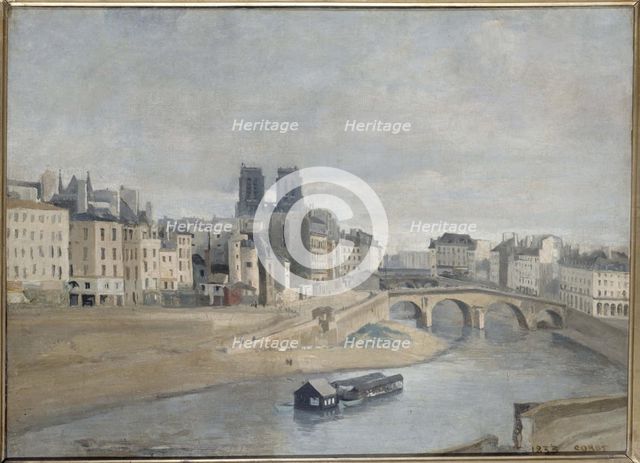Quai des Orfevres and the Pont Saint Michel, 1833. Creator: Unknown.