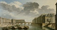 Quai des Ormes (current Quai de l'Hotel de Ville), the Pont Marie et Ile Saint-Louis, 1757. Creator: Nicolas Raguenet