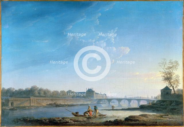 Quai des Tuileries, Pont-Royal, La Grenouillere, c1780. Creator: Alexandre Jean Noel.
