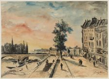 Quai on the Seine, Paris, c1920. Creator: School of Johan Barthold Jongkind