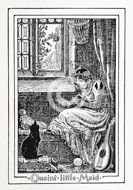 Quaint little Maid, 1894.  Creator: Gertrud M. Bradley.
