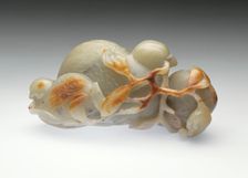 Quails with Branches of Buddha's Hand (Foshou) and Flowers, between c.1700 and c.1800. Creator: Unknown