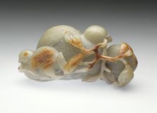 Quails with Branches of Buddha's Hand (Foshou) and Flowers, between c.1700 and c.1800. Creator: Unknown