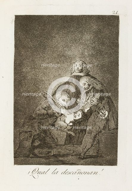 ¡Qual la descañonan!; Los Caprichos, pl.21, 1799. Creator: Francisco Goya.