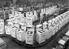 Quality checking cookers at the GEC plant, Swinton, South Yorkshire, 1960. Creator: Michael Walters
