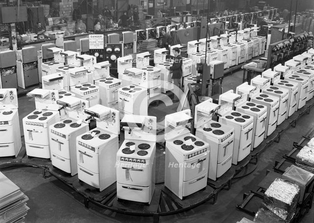 Quality checking cookers at the GEC plant, Swinton, South Yorkshire, 1960. Artist: Michael Walters