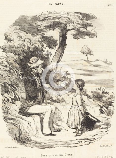 Quand on a un père farceur, 1848. Creator: Honore Daumier.
