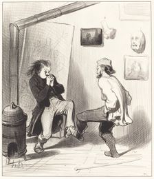 Quand on a brulé son dernier chevalet!, 1845. Creator: Honore Daumier