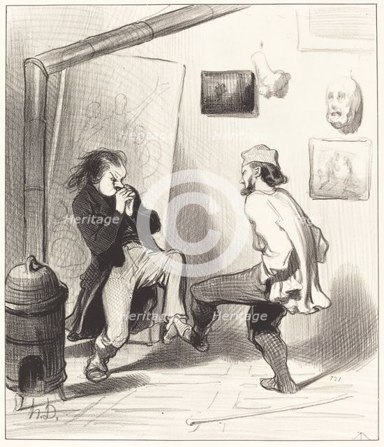 Quand on a brulé son dernier chevalet!, 1845. Creator: Honore Daumier.