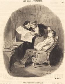 Quand le journal est trop intéressant, 1846. Creator: Honore Daumier