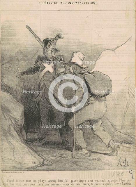 Quand tu étais dans ton village t'aurais ..., 19th century. Creator: Honore Daumier.