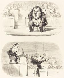Quand un orateur ennuyeux monte à la tribune, 1850. Creator: Honore Daumier
