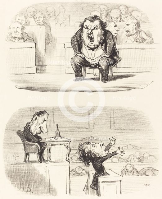 Quand un orateur ennuyeux monte à la tribune, 1850. Creator: Honore Daumier.