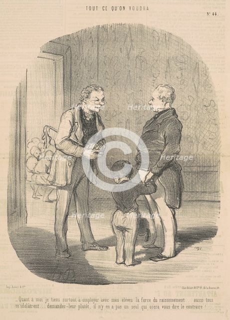Quant a moi je tiens a employer ... la force du raisonnement, 19th century. Creator: Honore Daumier.
