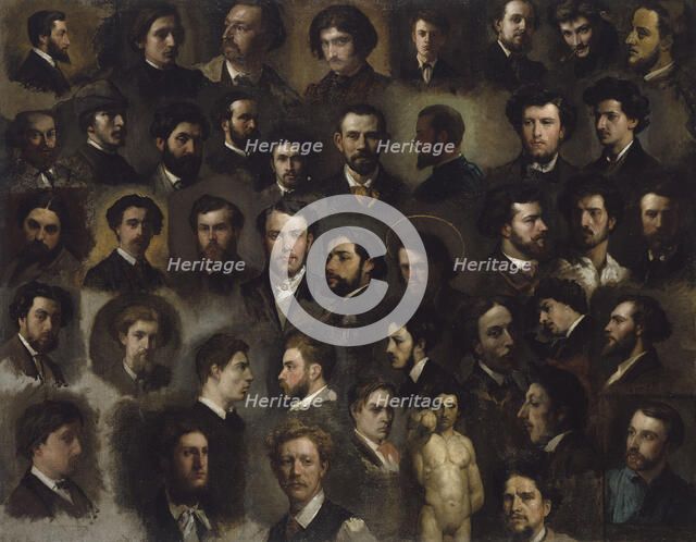Quarante-trois portraits de peintres de l'atelier Gleyre, between 1856 and 1868. Creator: Unknown.