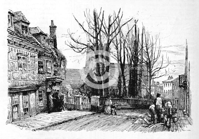 'Quarry Street, with St. Mary's', 1886. Artist: John Fulleylove.