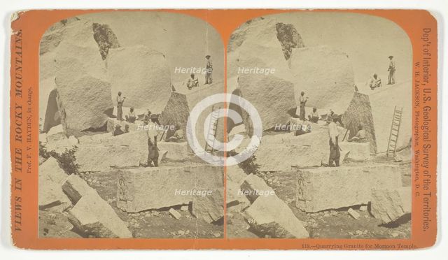 Quarrying Granite for Mormon Temple, 1870/78. Creator: William H. Jackson.