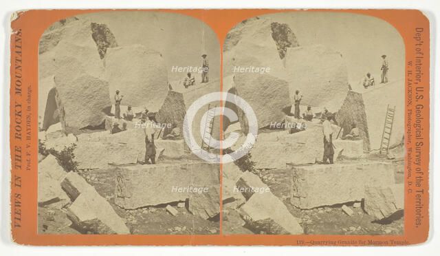 Quarrying Granite for Mormon Temple, 1870/78. Creator: William H. Jackson.