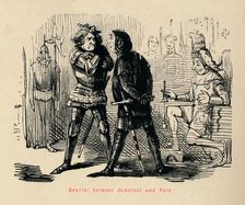 Quarrel between Somerset and York . Artist: John Leech