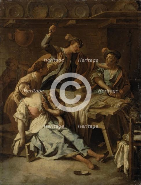 Quarrel of Gamblers, 1750. Creator: Domenico Maggiotto.