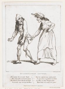 Quarrelsome Lovers, January 2, 1797., January 2, 1797. Creator: Thomas Rowlandson