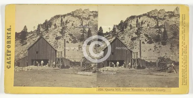 Quartz Mill, Silver Mountain, Alpine County, California, 1865. Creator: Lawrence & Houseworth.
