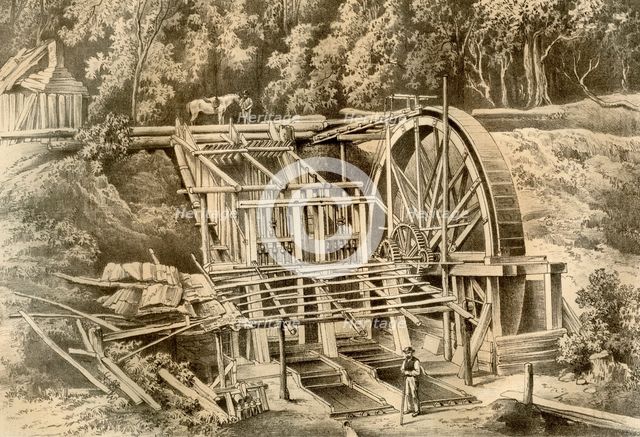 Quartz crushing mill, Australia, 1879. Artist: McFarlane and Erskine