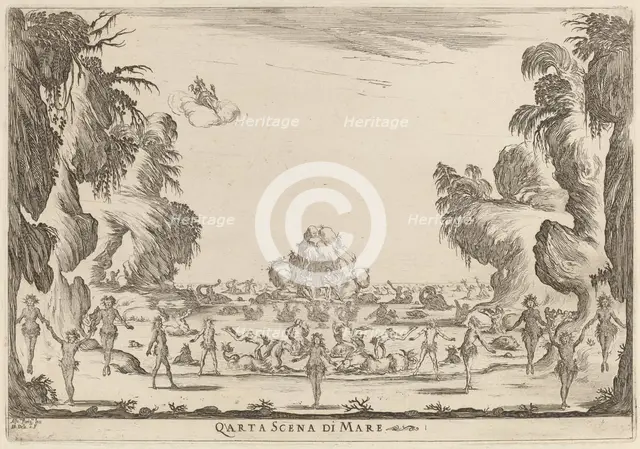 Quarta Scena di Mare, 1637. Creator: Stefano della Bella.