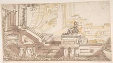 Quarter of a Design for a Trompe L'Oeil Ceiling Decoration, 17th century. Creator: Anon