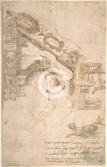 Quarter Plan for a Coved Ceiling, ca. 1561. Creator: Antenore Ridolfi.