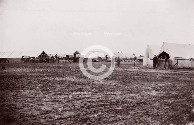 Quartermaster and Ambulance Camp, 6th Corps, Brandy Station, Virginia, 1861-65. Creator: Tim O'Sullivan.